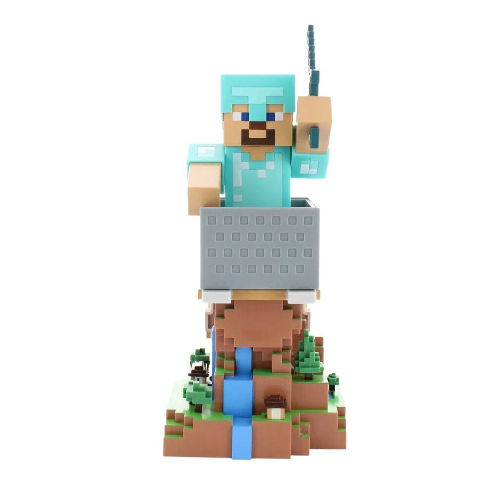 Minecraft Steve in Diamond Armour Collectible Figure Device Holder NIB Cable Guy
